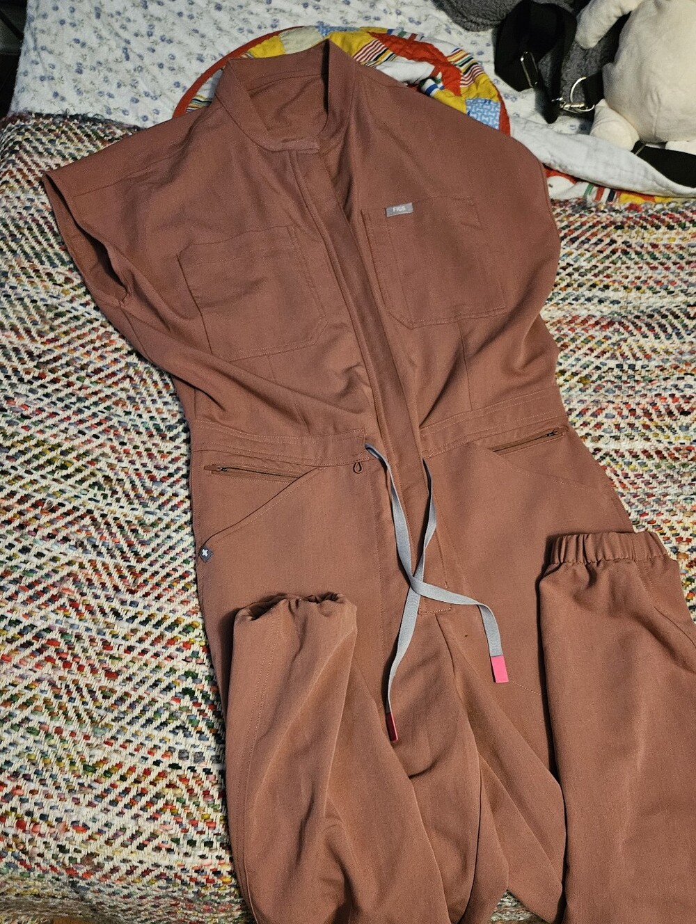 Figs MAUVE Or Some Brownish Version,  Rafaela Jumpsuit  Medium Women.